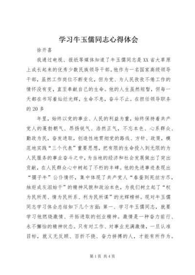 学习牛玉儒同志心得体会 (2).docx