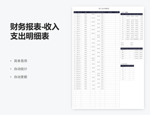 财务报表-收入支出明细表