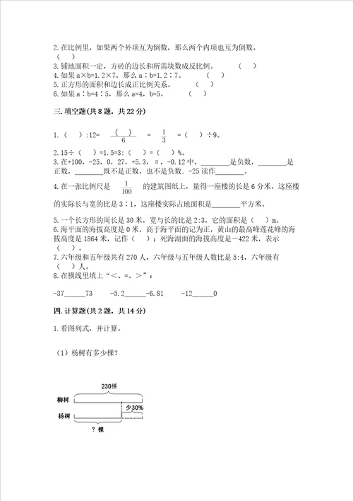 小学升初中六年级数学考试试卷附完整答案【精选题】