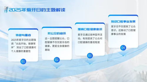 蓝白简约爱牙日口腔宣传模板