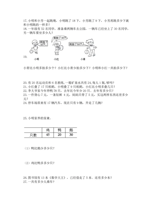 一年级下册数学解决问题100道及完整答案【名校卷】.docx