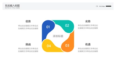 简约风层级关系4项PPT图文页