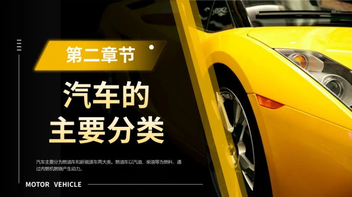 黄色科技风汽车商业计划书PPT模板