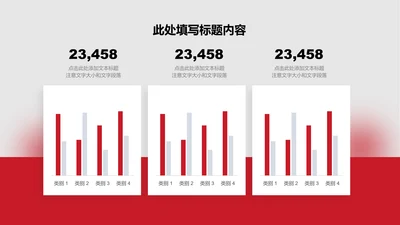 图表页-红色商务风3项并列柱状图示