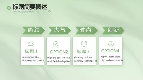 牛油果绿风格主题商务动态PPT