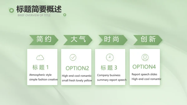 牛油果绿风格主题商务动态PPT