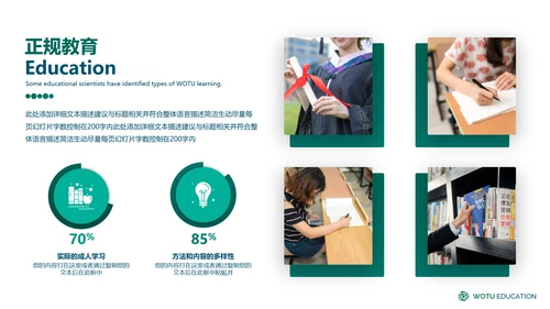 欧美教育培训网络课教学学校宣传PPT模板