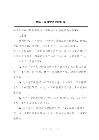 物业公司维护队述职报告.docx