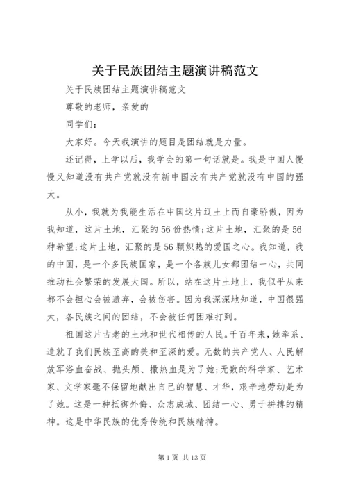 关于民族团结主题演讲稿范文.docx