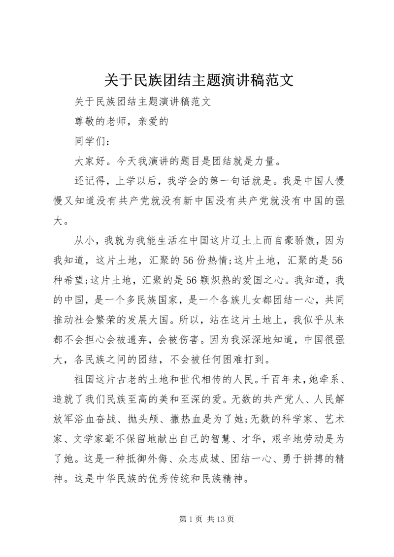 关于民族团结主题演讲稿范文.docx