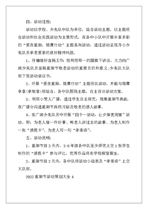 2022年重阳节活动策划大全