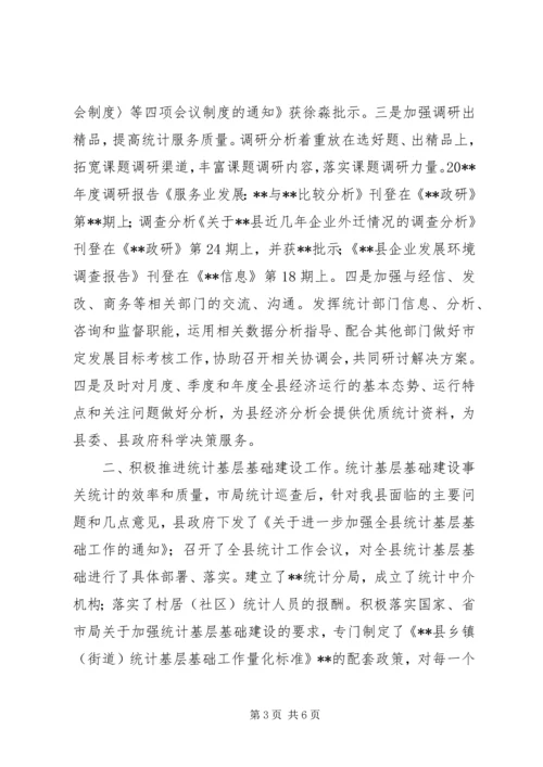 县统计局履职情况报告.docx