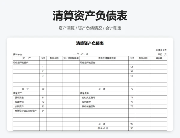 清算资产负债表