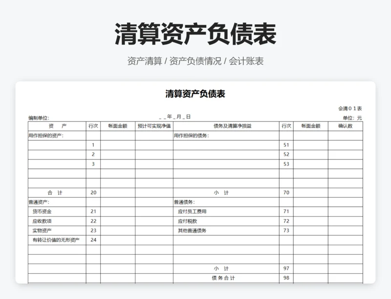 清算资产负债表