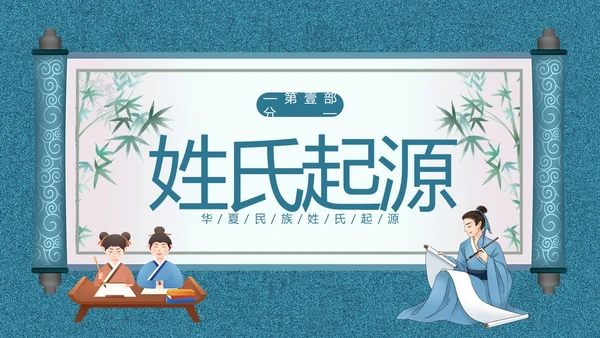 百家姓华夏民族姓氏起源姓氏PPT课件中国传统文化