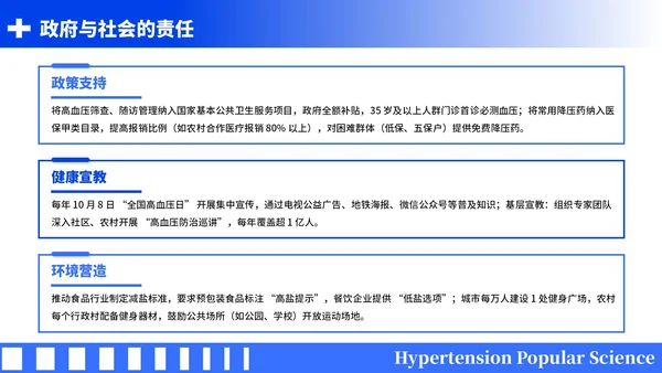 蓝色简约风全国高血压日科普PPT模板