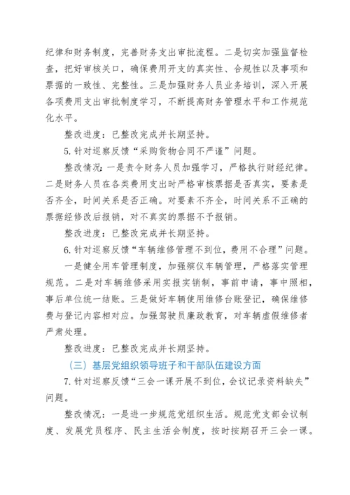 xxx党支部关于巡察反馈意见整改阶段进展情况的报告.docx