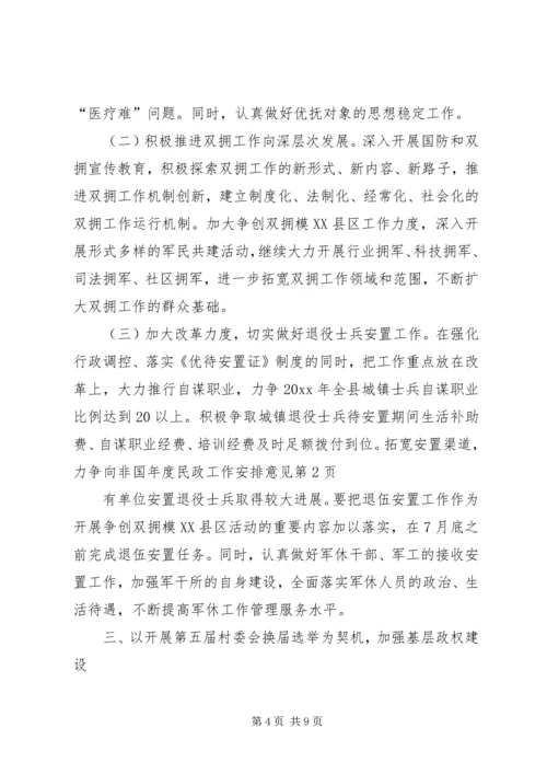 年度民政工作安排意见.docx