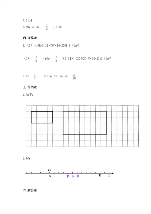 六年级下册数学期末测试卷精品网校专用