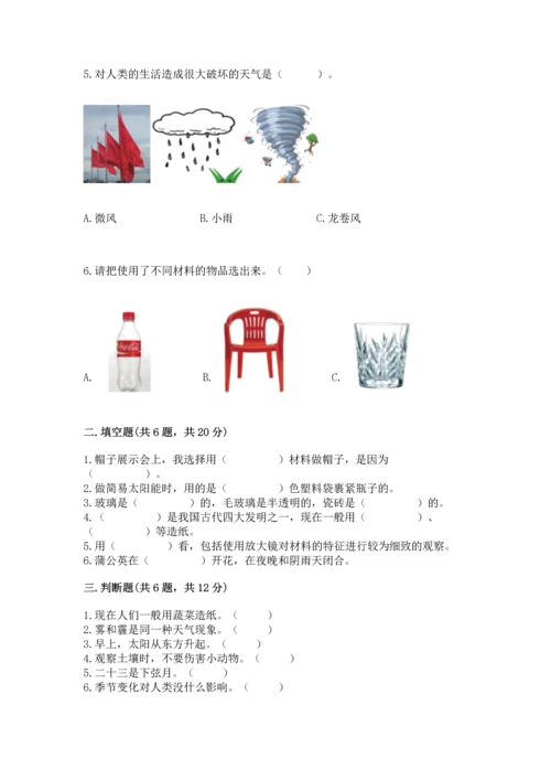 教科版科学二年级上册《期末测试卷》（名校卷）.docx