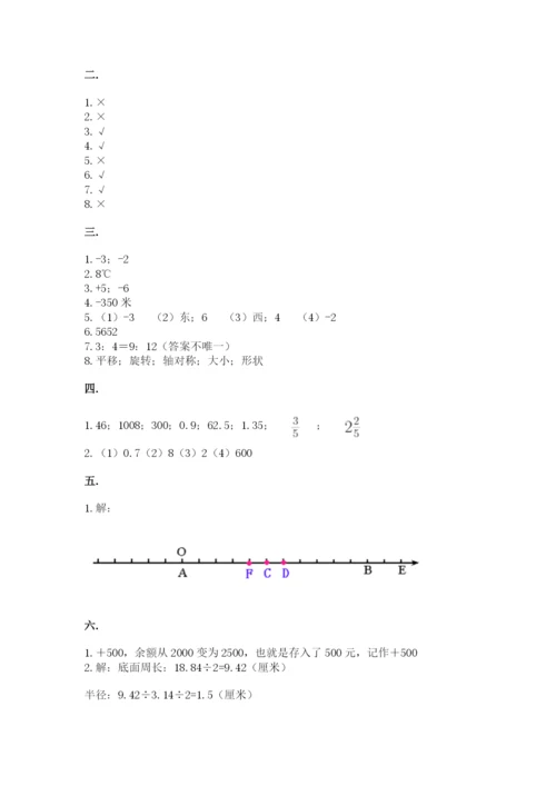 小学六年级升初中模拟试卷含完整答案【必刷】.docx