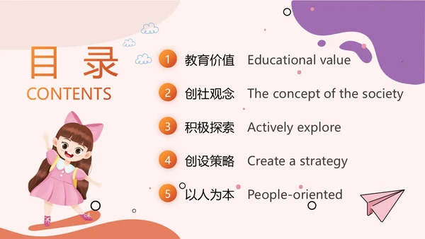 简约橘红色幼儿园班级环境创设PPT