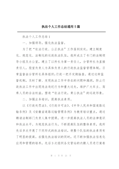 执法个人工作总结通用5篇.docx