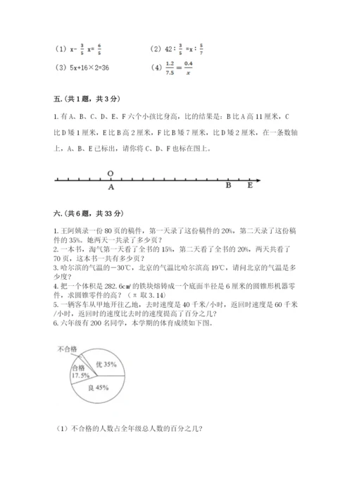 苏教版六年级数学下学期期末测试题有完整答案.docx