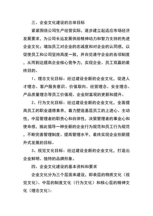 企业文化建设计划