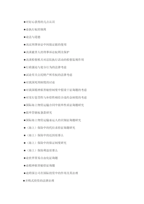 【精编】法学论文题目精选.docx