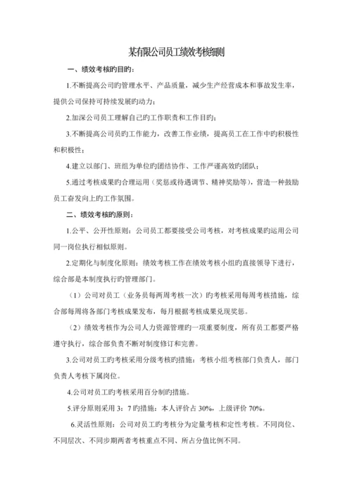 新编有限公司员工绩效考评标准细则.docx