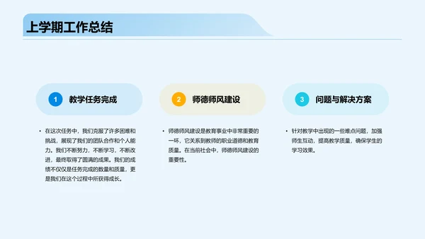 蓝色插画卡通开学典礼PPT模板