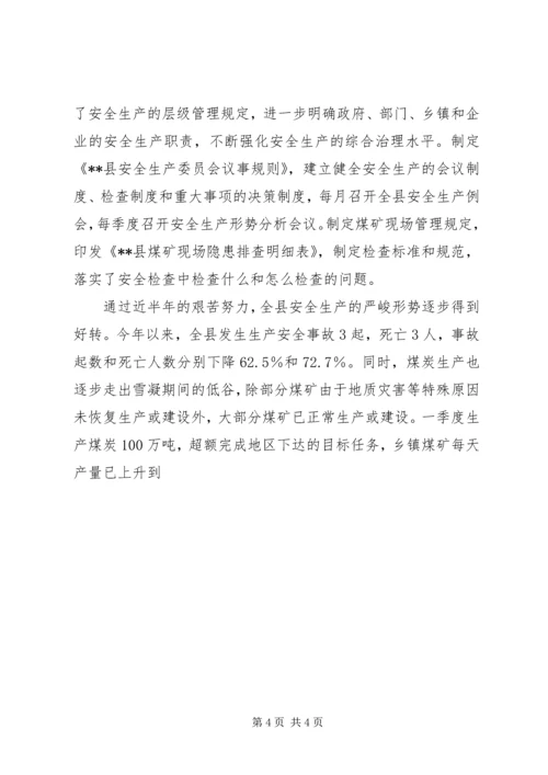 副县长张在全县安全生产隐患排查暨煤炭工作会议上的讲话 (2).docx