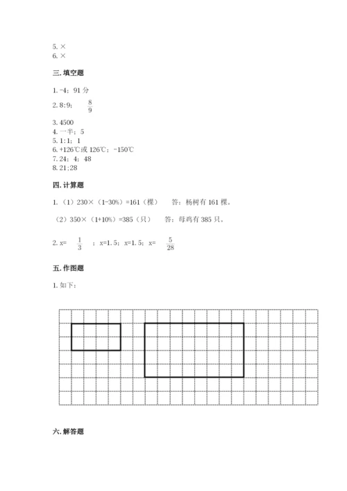 张家口市蔚县六年级下册数学期末测试卷及完整答案一套.docx