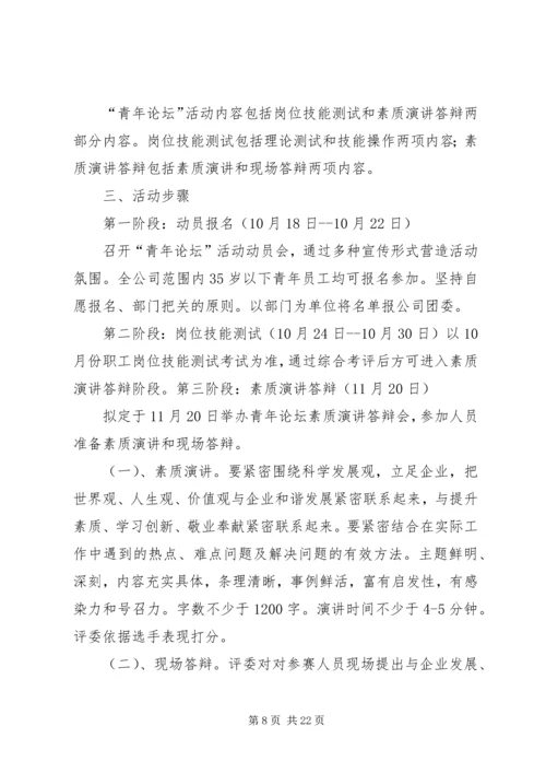 公司关于开展青年论坛活动实施意见 (2).docx