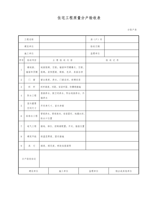 住宅工程质量分户验收表分户验收记录表.docx