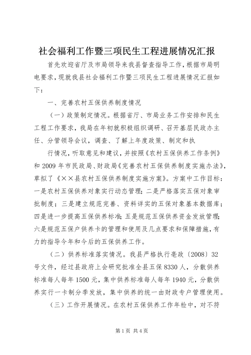 社会福利工作暨三项民生工程进展情况汇报 (2).docx