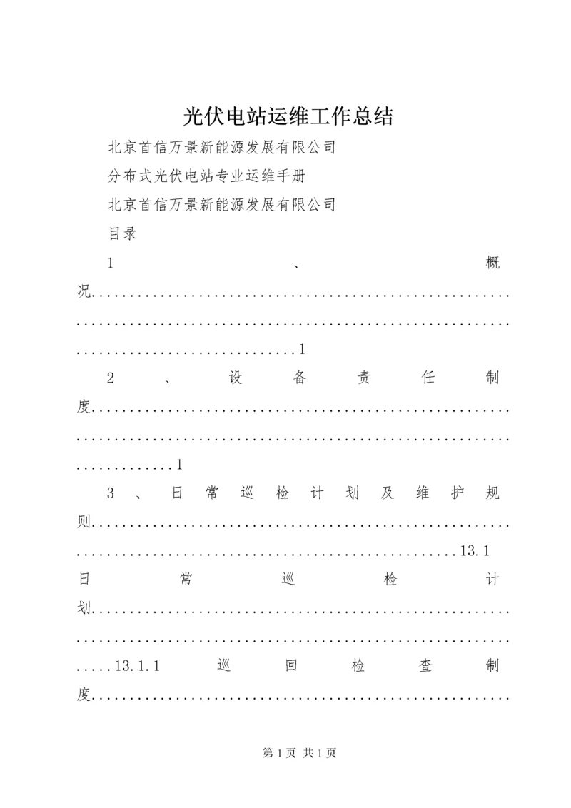 光伏电站运维工作总结.docx