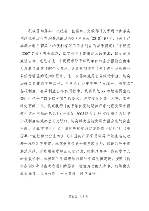 市旧城建设办党风廉政建设报告.docx