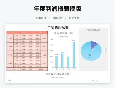年度利润报表模版