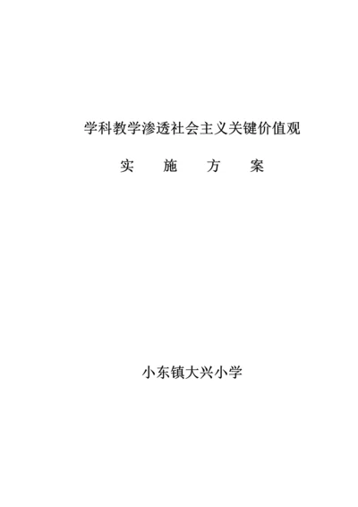 学科教学渗透社会核心价值观实施专业方案.docx