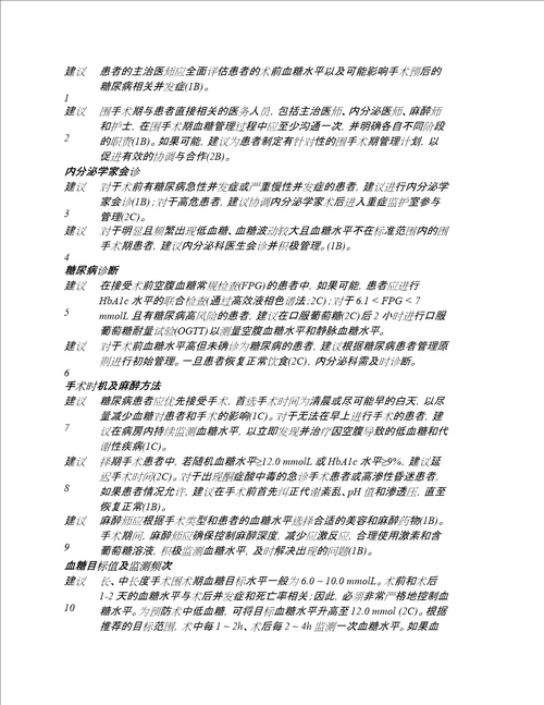 指南共识l2020中国围手术期血糖管理临床指南精要