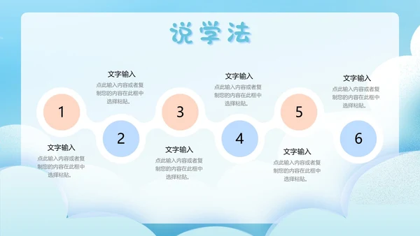 蓝色卡通风手绘风以说促学共研共进谱写新章PPT模板说课