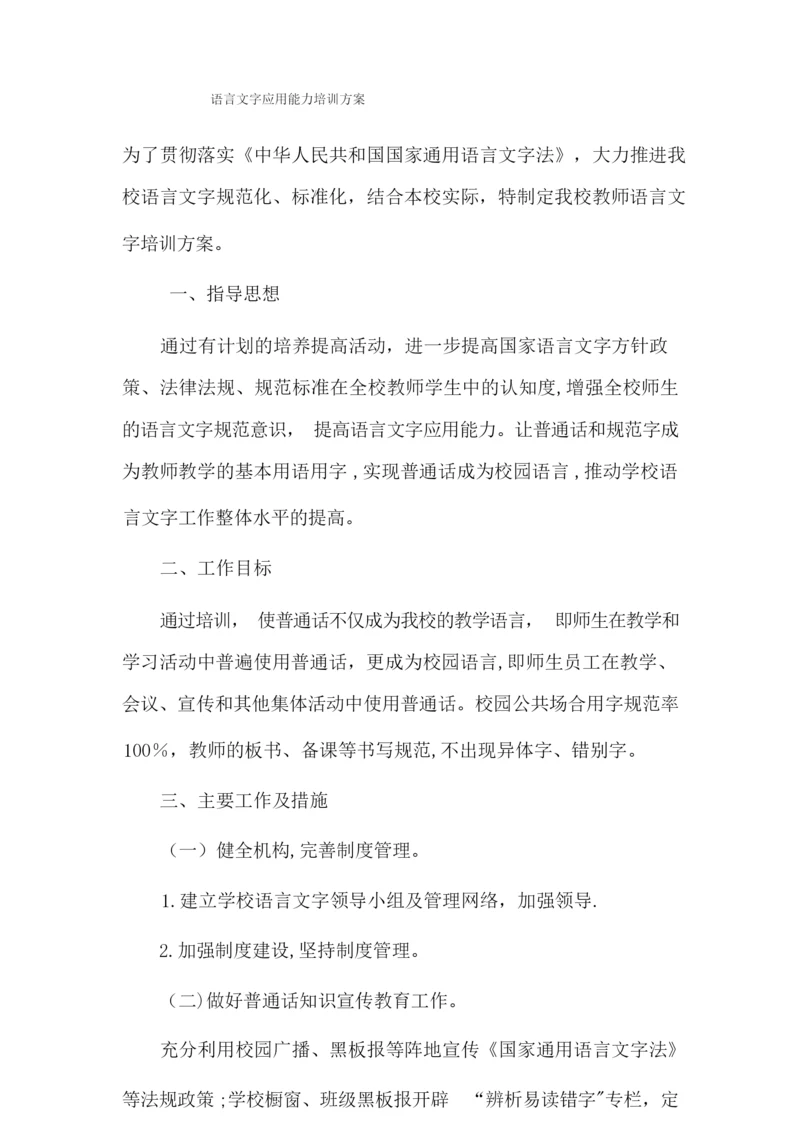 教师语言文字应用能力培训方案、总结、座谈问卷.docx