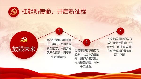 红色大气党建党支部年终工作总结PPT