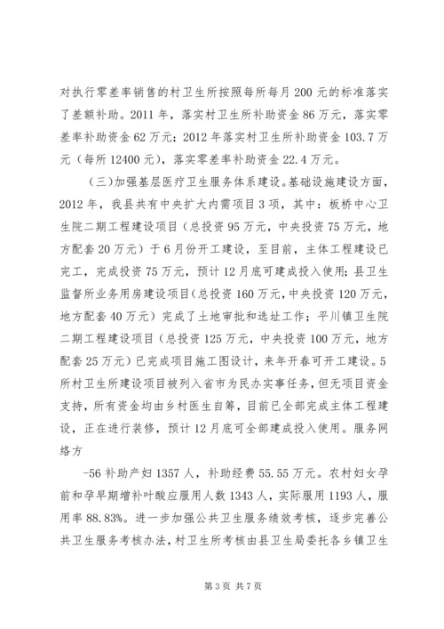 县深化医药卫生体制改革工作情况汇报.docx