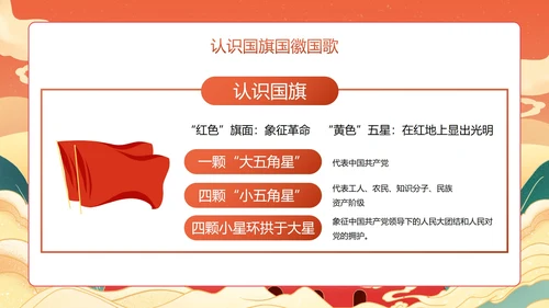 红色国风国潮喜迎国庆主题教育PPT模板