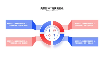 简约风边框并列关系4项PPT单页