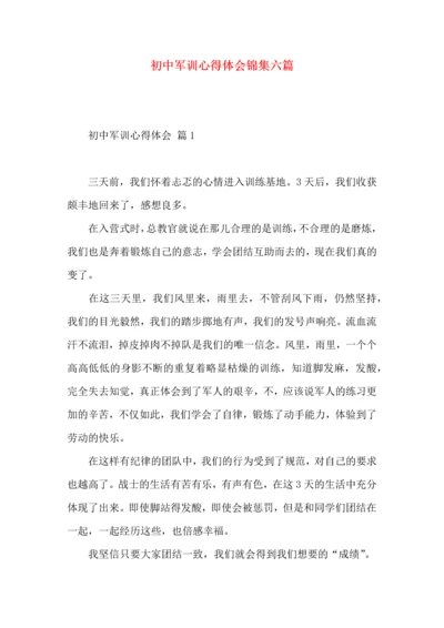 初中军训心得体会锦集六篇（二）.docx