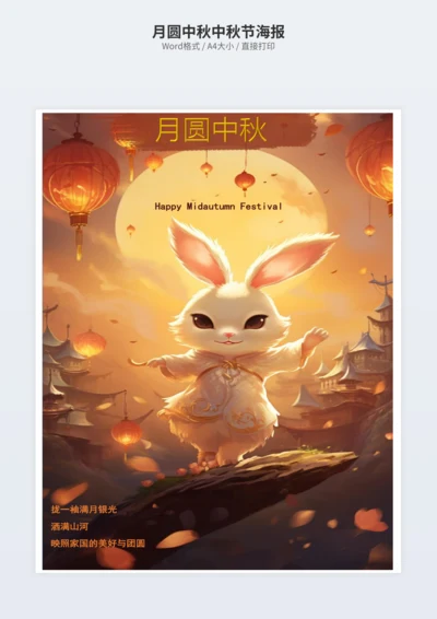 月圆中秋中秋节海报